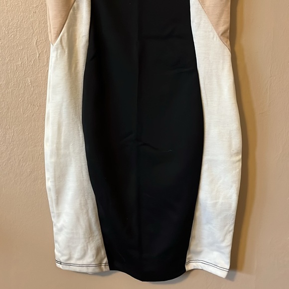 NWT Papaya Black White Tan Color-block Tank Style Bodycon Dress S - Picture 4 of 10
